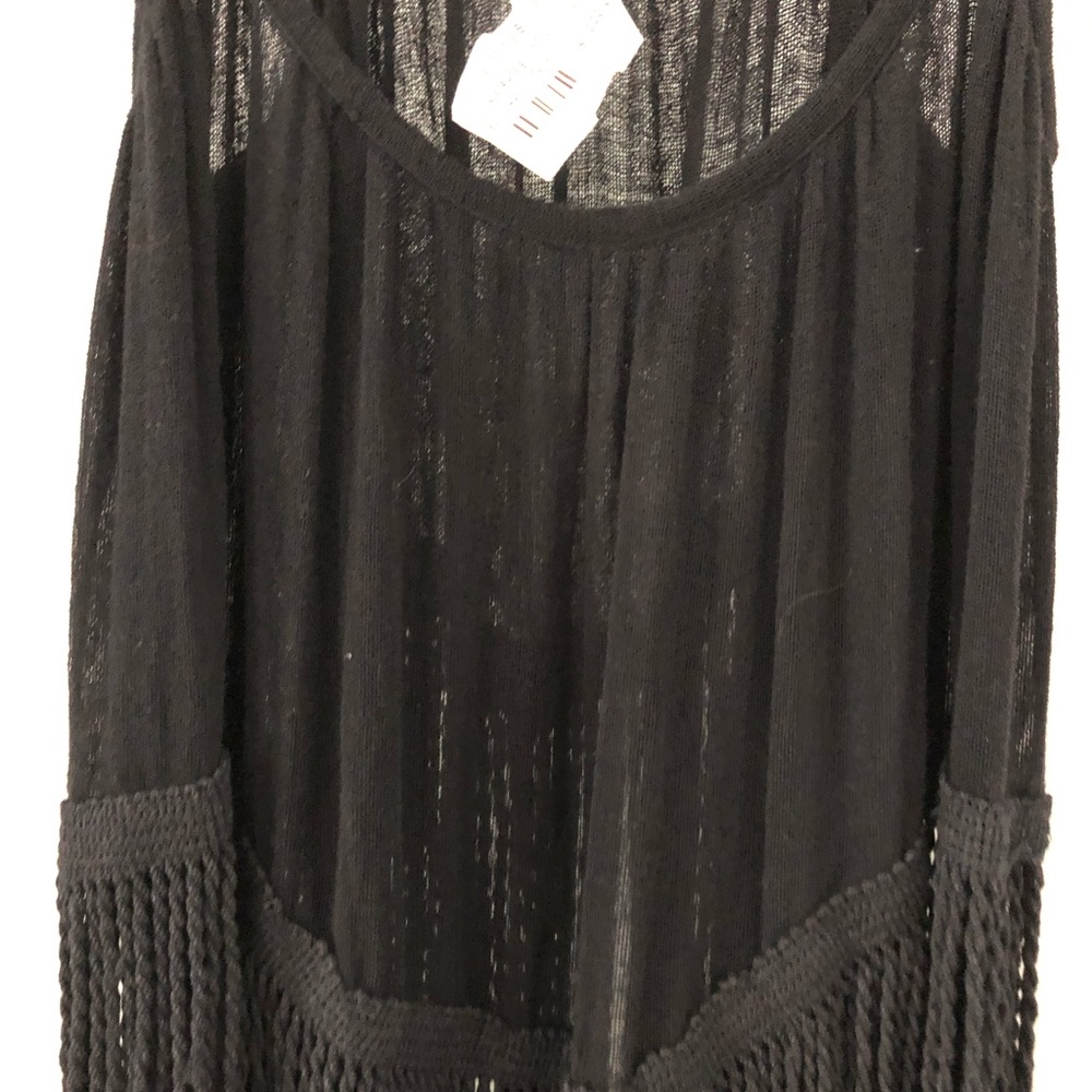 Jen's Pirate Booty Black Fringe Top - Picture 2 of 3